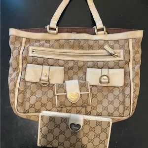 Gucci Brown Brooklyn Gg Canvas Hobo Buckle Shoulder Bag Y2k Gold Cream Monogram